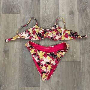 Abercrombie & Fitch Floral Bikini - Pink and Yellow